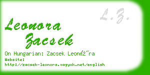 leonora zacsek business card